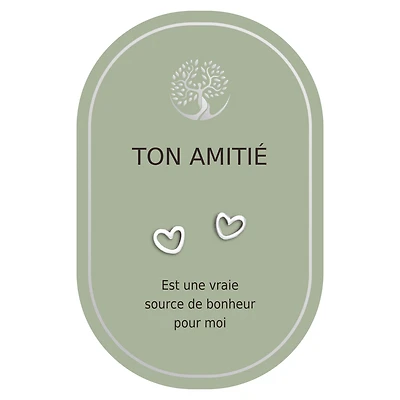 Silver heart earrings - Ton amitié