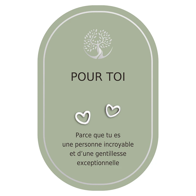 Silver heart earrings