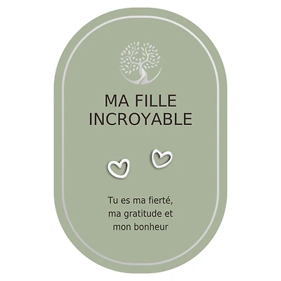 Boucles d'oreilles coeur argent - Fille incroyable