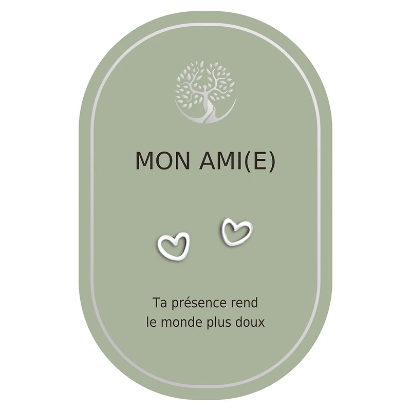 Silver heart earrings - Mon amie