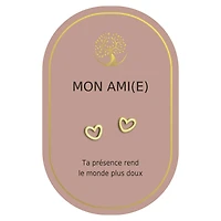 Boucles d'oreilles coeur or - Mon amie