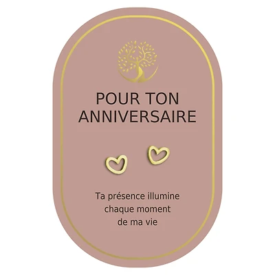 Gold heart earrings - Anniversaire