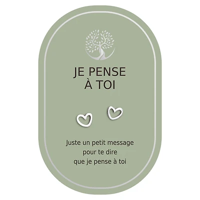 Silver heart earrings - Je pense à toi
