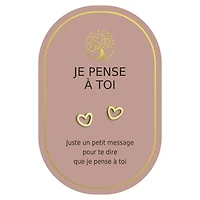 Gold heart earrings - Je pense à toi