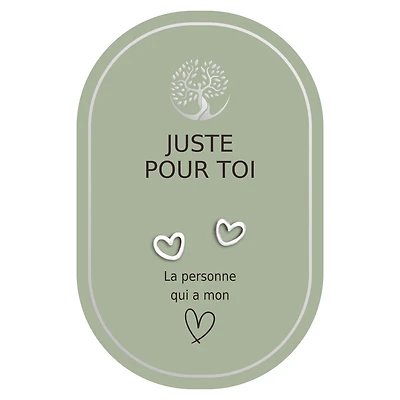 Boucles d'oreilles coeur argent - Juste pour toi