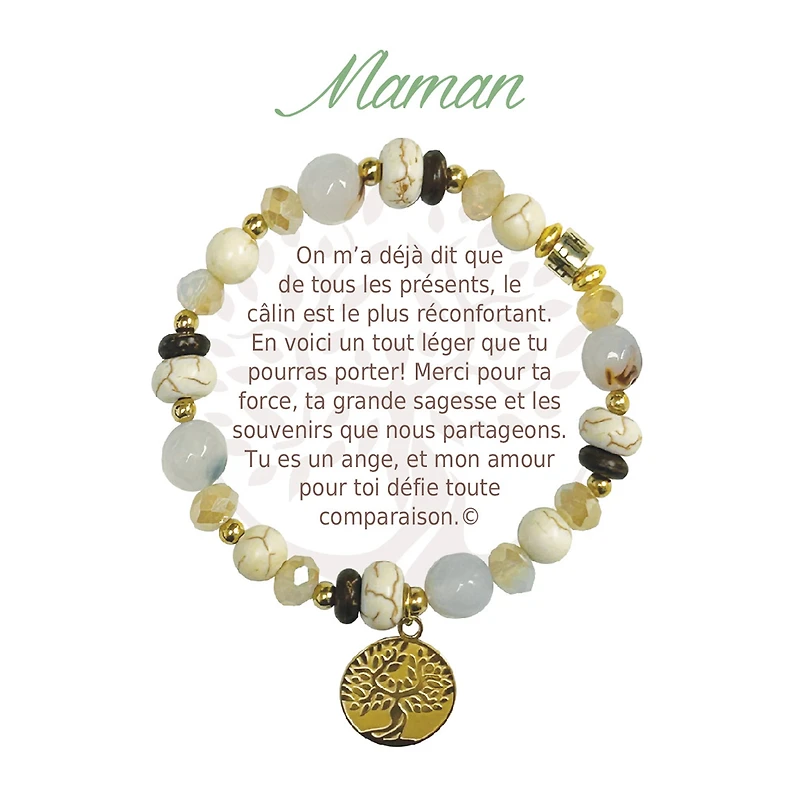 Message bracelet "maman" - Gold