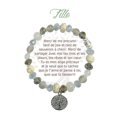 Message bracelet "fille" - Silver