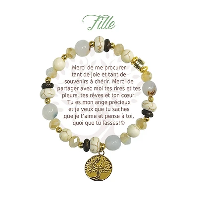 Bracelet message fille - Doré