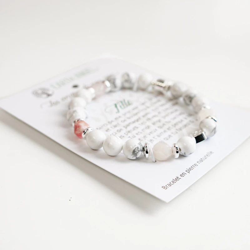 Bracelet message « Fille » - Rose