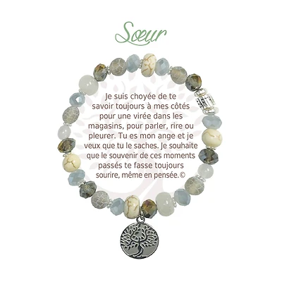 Message bracelet "soeur" - Silver