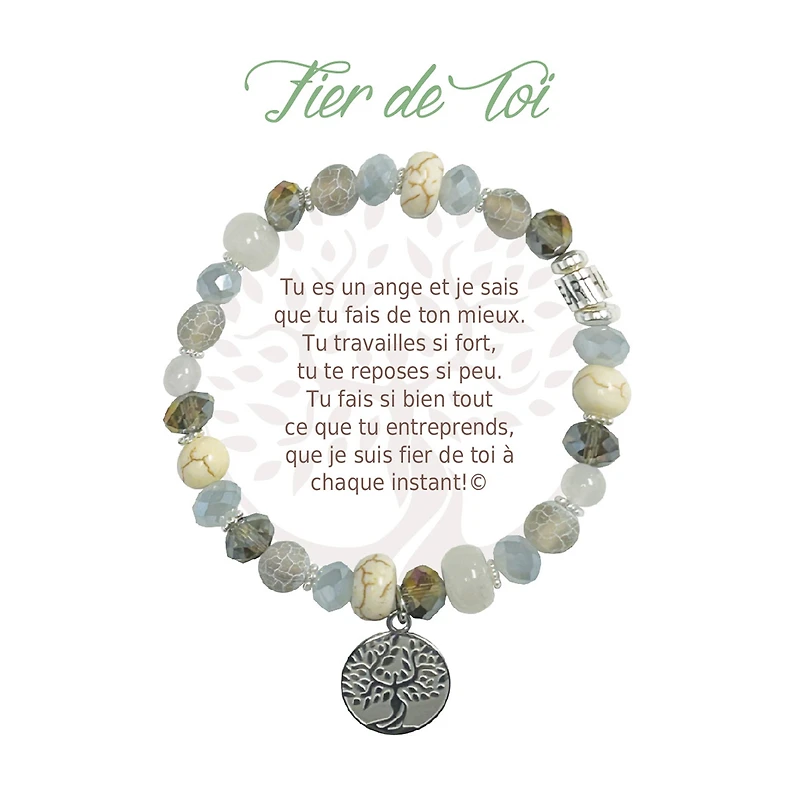 Message bracelet "fier de toi" - Silver
