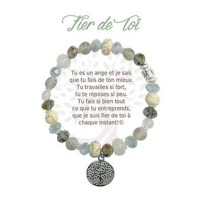 Message bracelet "fier de toi" - Silver