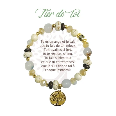 Message bracelet "fier de toi" - Gold
