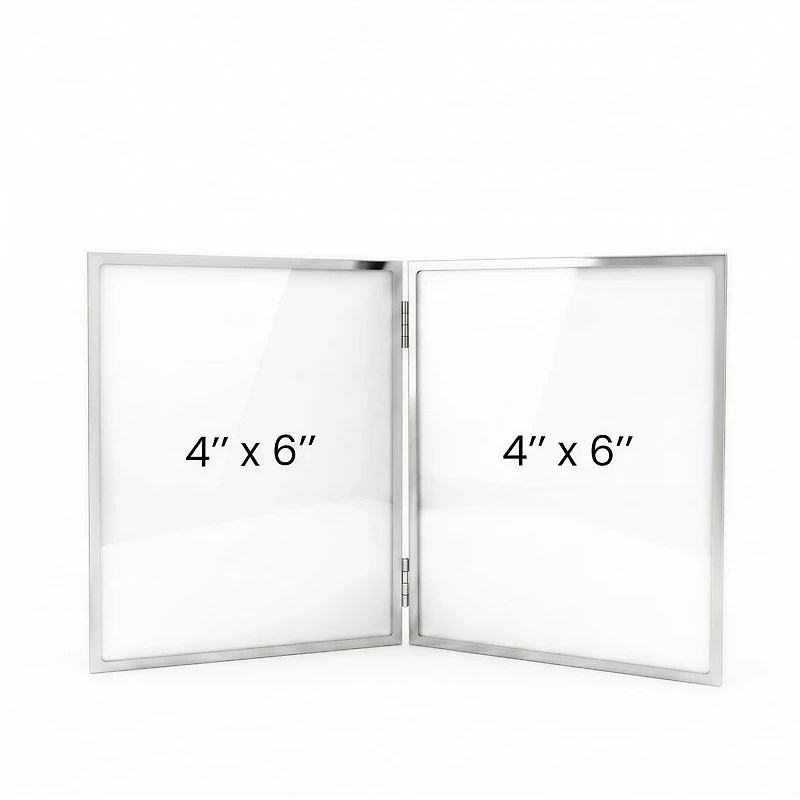Cadre photo double Versailles 4x6 - Argent