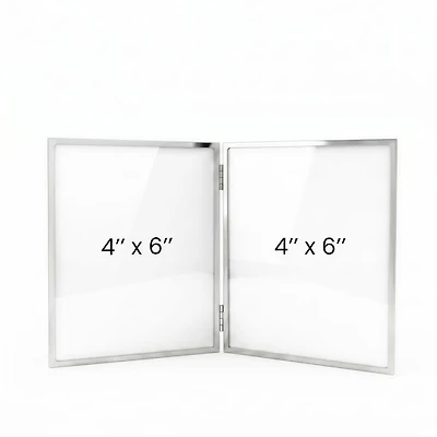 Cadre photo double Versailles 4x6 - Argent
