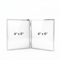 Cadre photo double Versailles 4x6 - Argent