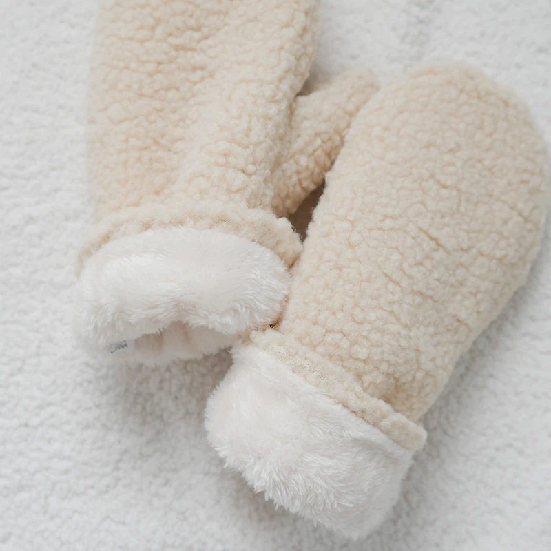 Beige mittens - Sherpa