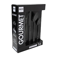 Ensemble de coutellerie noire - 16 pièces
