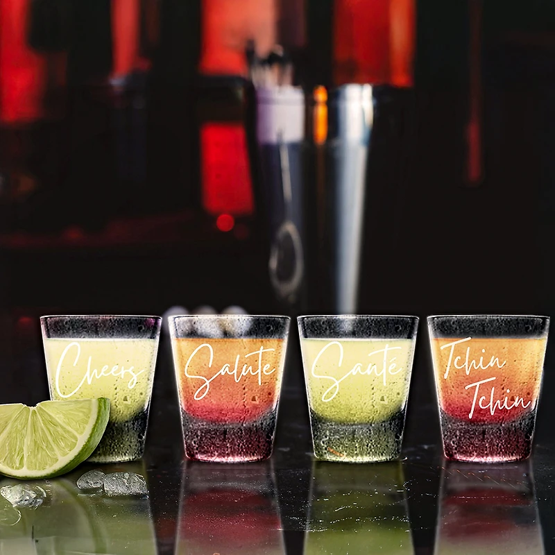 Set of 4 shot glasses - Cheers
