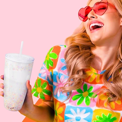 Verre à paille à double paroi - Confettis