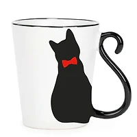 Mug with black cat - White