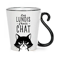 Tasse - Les lundis j'haïs chat