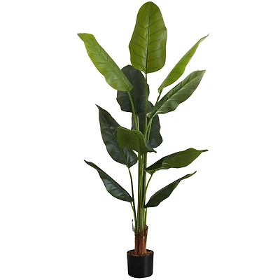 Artificial strelitzia in a pot