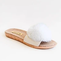 Sandales à pompon - Blanches