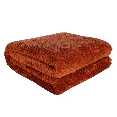 Jeté Kozy texturé - Rouille