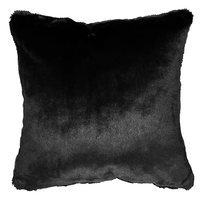 Coussin fausse fourrure de lapin - Noir