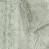 Coussin fausse fourrure poils courts - Sauge