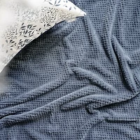 Jeté Kozy texturé - Bleu azur