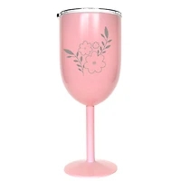 Verre à vin isotherme rose - Fleurs