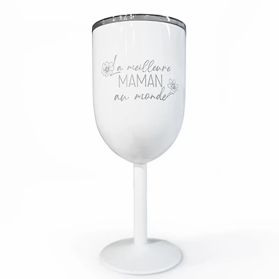 White isothermal wine glass - Meilleure maman au monde