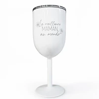 White isothermal wine glass - Meilleure maman au monde