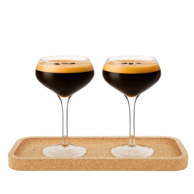 Ensemble de verres & plateau - Espresso martini