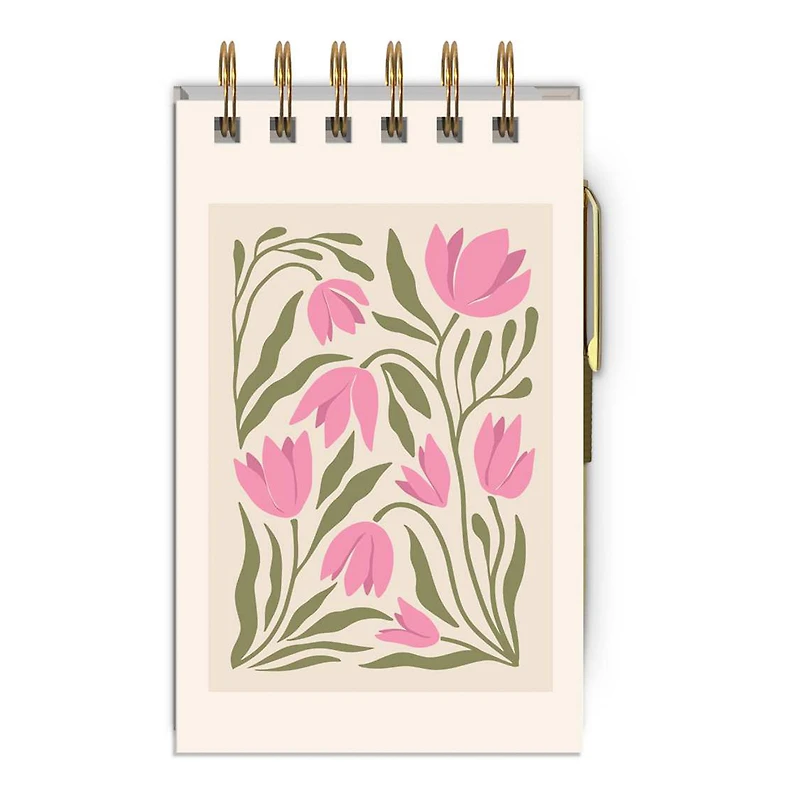 Calepin & crayon - Tulipe rose