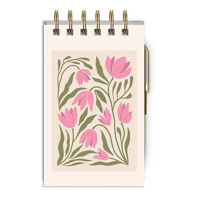 Calepin & crayon - Tulipe rose