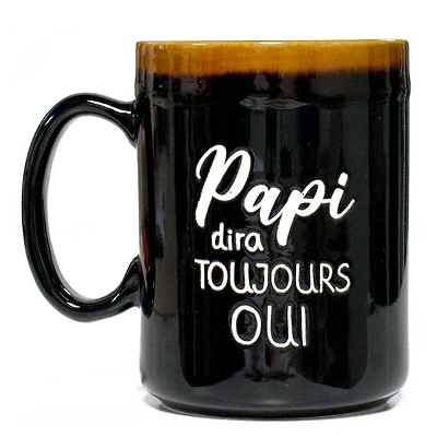 Rustic black mug - Papi