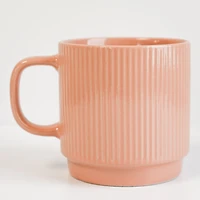 Striped & stackable mug - Pink