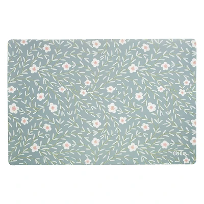 White flower non-slip placemat - Blue