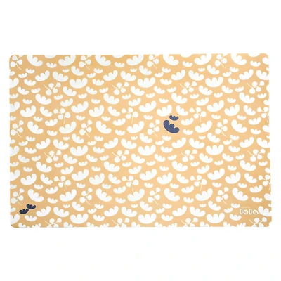 Napperon antidérapant fleurs blanches - Orange