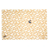 Napperon antidérapant fleurs blanches - Orange