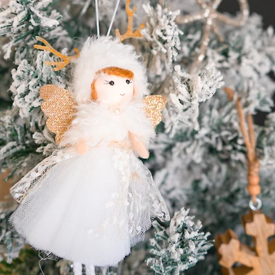 Ornament - White angel with golden wings
