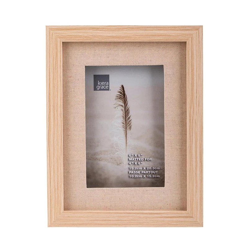Cadre photo 6 x 8 - Bois et lin