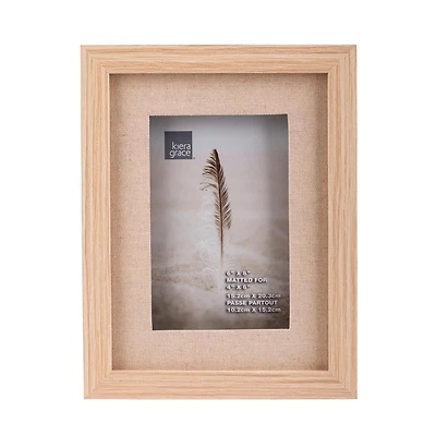 Cadre photo 6 x 8 - Bois et lin