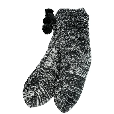 Lined wool socks - Black