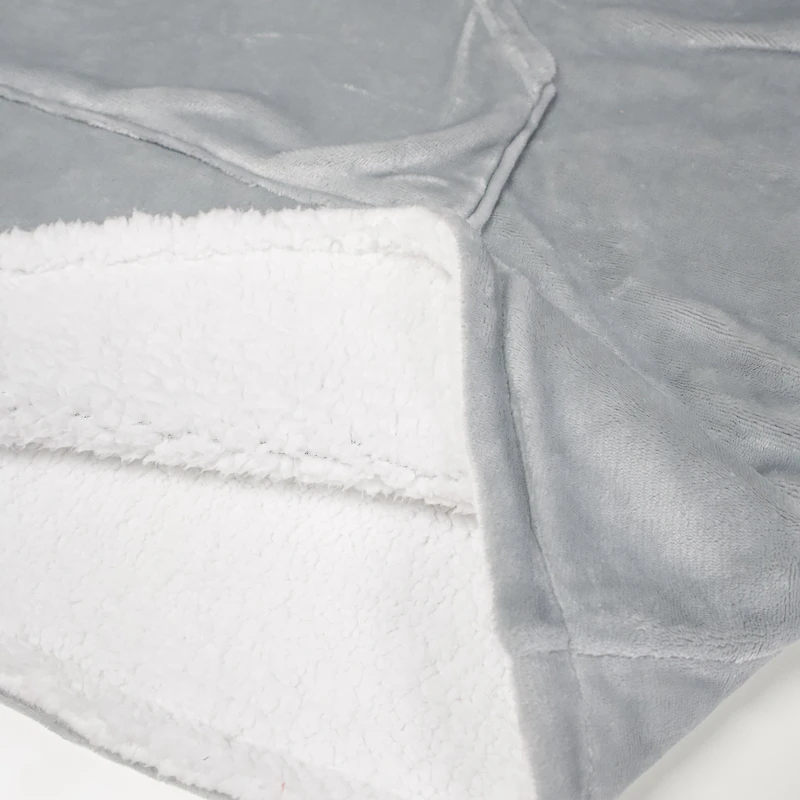 Couverture à capuche surdimensionnée réversible - Gris