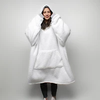 Couverture à capuche surdimensionnée réversible - Gris