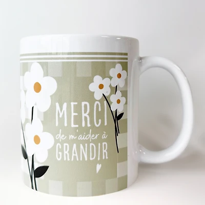 Sage green text mug - Thank you